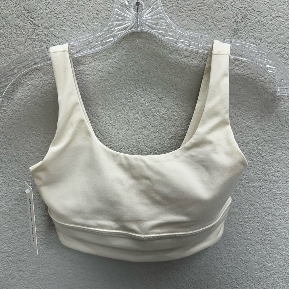 Outdoor Voices Sports Bra Women's Size XXS Off White Freeform Scoop Neck New